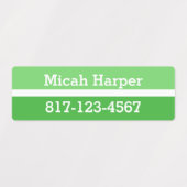 グリーンカラーブロック粘着ラベル中四角形 ラベル (デザイン1)