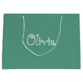 グリーンカラーベビーシャワー抱き枕 ラージペーパーバッグ (正面)