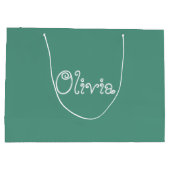 グリーンカラーベビーシャワー抱き枕 ラージペーパーバッグ (裏面)