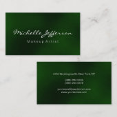グリーンカラーメイクアップアーティストスクリプト名刺 名刺 (正面/裏面)