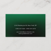グリーンカラーメイクアップアーティストスクリプト名刺 名刺 (裏面)