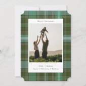 グリーンカラー変更プレイドフォトクリスマスカード シーズンカード (正面)