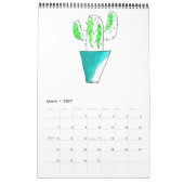 グリーンカラー水彩アートカレンダーSacha Grossel カレンダー (3月 2027)