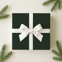 グリーンカラー無地のクリスマスラッピング紙