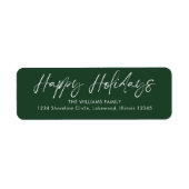 グリーンカリグラフィハッピーホリデーズ差出人住所 ラベル (正面)