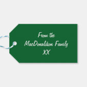 グリーンカリフォルニアタータンチェックプレイドクリスマスホリデーカスタム ギフトタグ (裏面横)