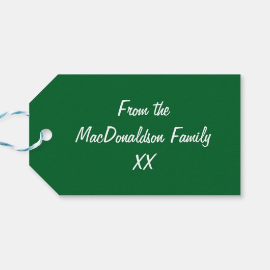 グリーンカリフォルニアタータンチェックプレイドクリスマスホリデーカスタム ギフトタグ (裏面横)