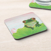 グリーンカリラックスエルはユリのパッドの安全に コースター (左側)