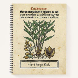 グリーンカルダモン中世植物学レシピノート ノートブック