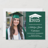 グリーンカレッジの卒業式の3枚の写真の発表 案内状 (正面)
