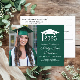 グリーンカレッジ大学写真卒業 インビテーションポストカード