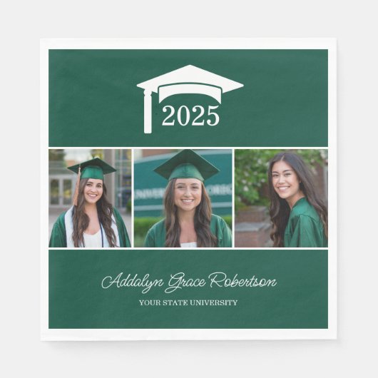 グリーンカレッジ大学3写真卒業 スタンダードランチョンナプキン (正面)