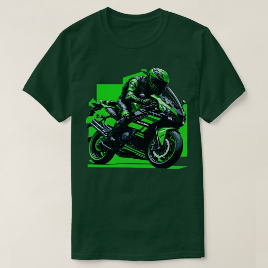 グリーンカワサキZX10R Tシャツ (デザイン正面)