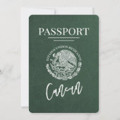 グリーンカンクン パスポート ウェディング 招待状 (裏面)