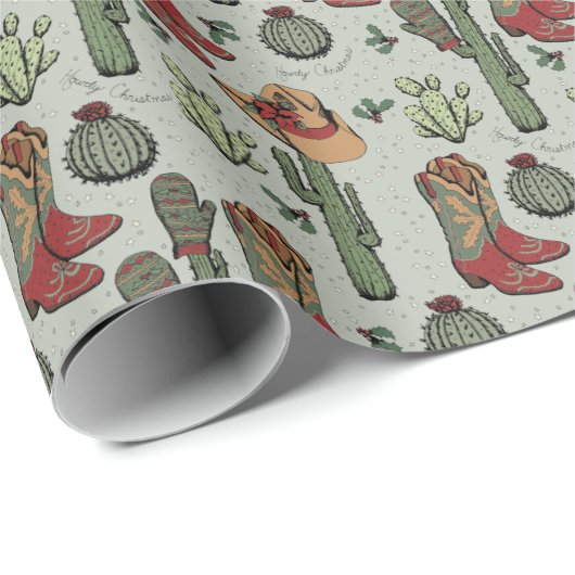 グリーンカントリーカウボーイハウディクリスマス ラッピングペーパー (ロールコーナー)