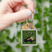 グリーンカーキアーミータンク、キーリング キーホルダー (手)