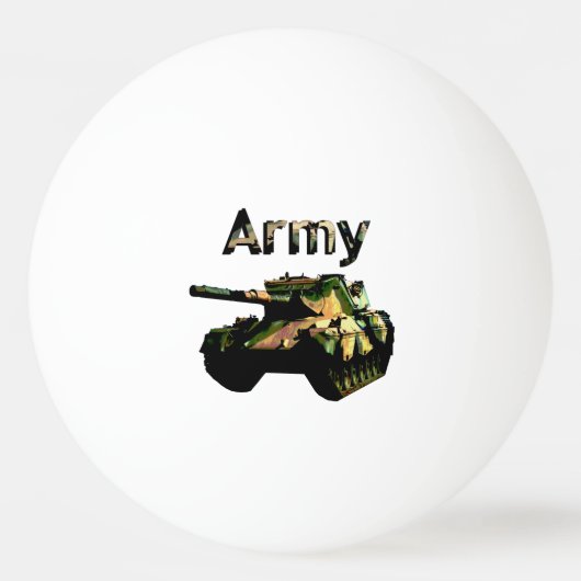 グリーンカーキアーミータンク、ピンポンボール 卓球ボール (正面)