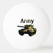 グリーンカーキアーミータンク、ピンポンボール 卓球ボール (裏面)