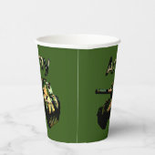 グリーンカーキアーミータンク、紙パーティーカップ 紙コップ (右)