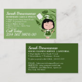 グリーンカートゥーンガールベーカリーケーキペストリー料理 名刺 (正面/裏面)