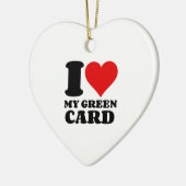 グリーンカードが大好き セラミックオーナメント (左)