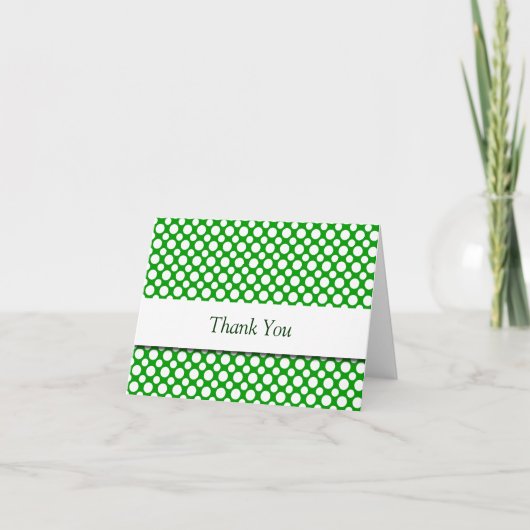 グリーンカードに白い水玉模様ありがとう サンキューカード (正面)