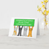 グリーンカードの取得おめでとう カード (黄色い花)