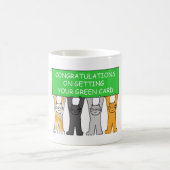 グリーンカードの取得おめでとう コーヒーマグカップ (中央)