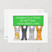 グリーンカードの取得おめでとう ポストカード (正面/裏面)