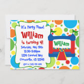 グリーンカーニバルサーカス、バウンスハウス誕生日パーティー 招待状 (正面)