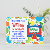 グリーンカーニバルサーカス、バウンスハウス誕生日パーティー 招待状 (スタンド正面)