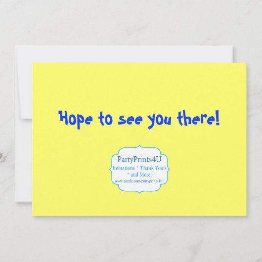 グリーンカーニバルサーカス、バウンスハウス誕生日パーティー 招待状 (裏面)