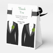 グリーンカーネーションのゲイ用結婚箱 フェイバーボックス (裏面サイド)