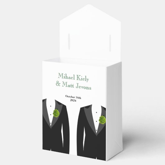 グリーンカーネーションのゲイ用結婚箱 フェイバーボックス (オープン)