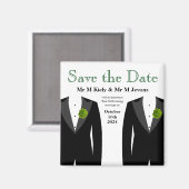 グリーンカーネーション日付磁石ゲイ結婚の マグネット (正面/裏面)