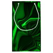 グリーンカーブ，折り畳みニッケルめっき，暗い背景 スモールペーパーバッグ (裏面)