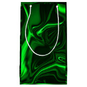 グリーンカーブ，折り畳みニッケルめっき，暗い背景 スモールペーパーバッグ (正面)