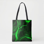 グリーンカーブ，折り畳みニッケルめっき，暗い背景 トートバッグ (正面)