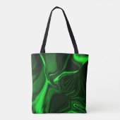グリーンカーブ，折り畳みニッケルめっき，暗い背景 トートバッグ (裏面)