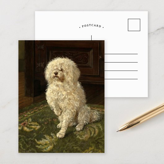 グリーンカーペットにプードル | ジョージ・L・ハリソン ポストカード