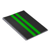 グリーンカーボンファイバースタイルレースストライプ ノートブック (右側)