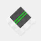 グリーンカーボンファイバースタイルレースストライプ 縁ありカクテルナプキン (角)