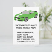 グリーンカーボーイ/男性誕生日カード 招待状 (スタンド正面)
