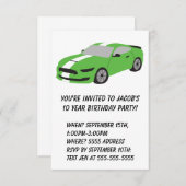 グリーンカーボーイ/男性誕生日カード 招待状 (正面/裏面)