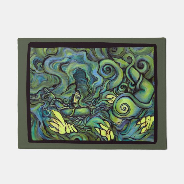 グリーンガイア女神自然愛好家異教の魔女 ドアマット (正面)