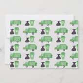 グリーンガベージトラックリサイクルボーイ誕生日 招待状 (裏面)