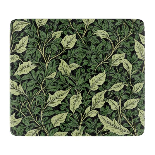 グリーンガラスのつる植物のクラスタ カッティングボード (正面)