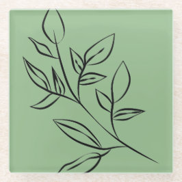 グリーンガラスのコースター ガラスコースター