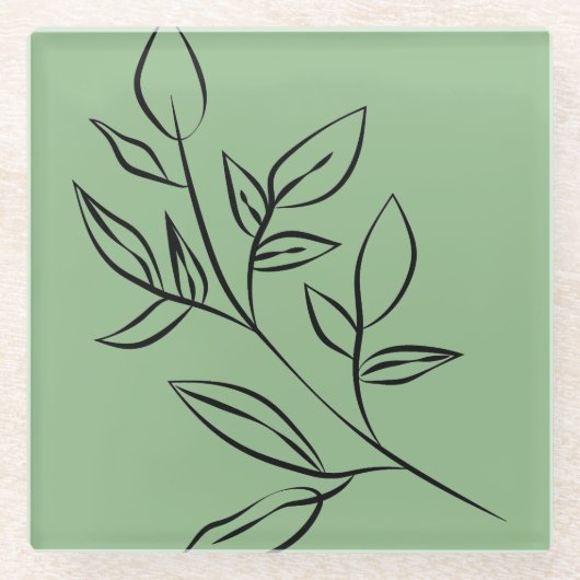 グリーンガラスのコースター ガラスコースター (正面)