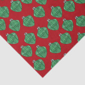 グリーンガラスオーナメント – 赤ティッシュペーパー 薄葉紙 (詳細)